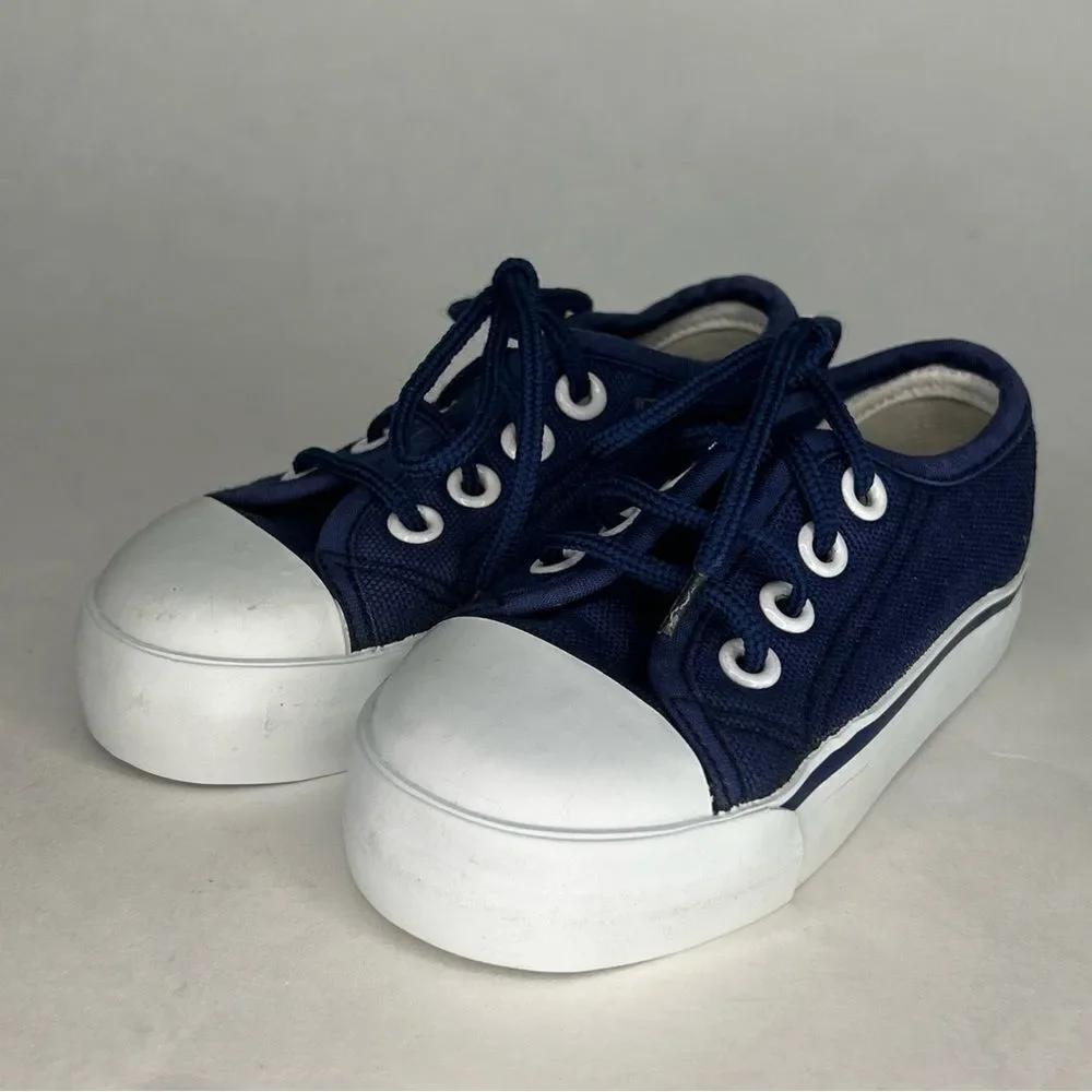 Gymsports Gymboree Slip On Sneaker Blue White Lace Up Size 5 Kids